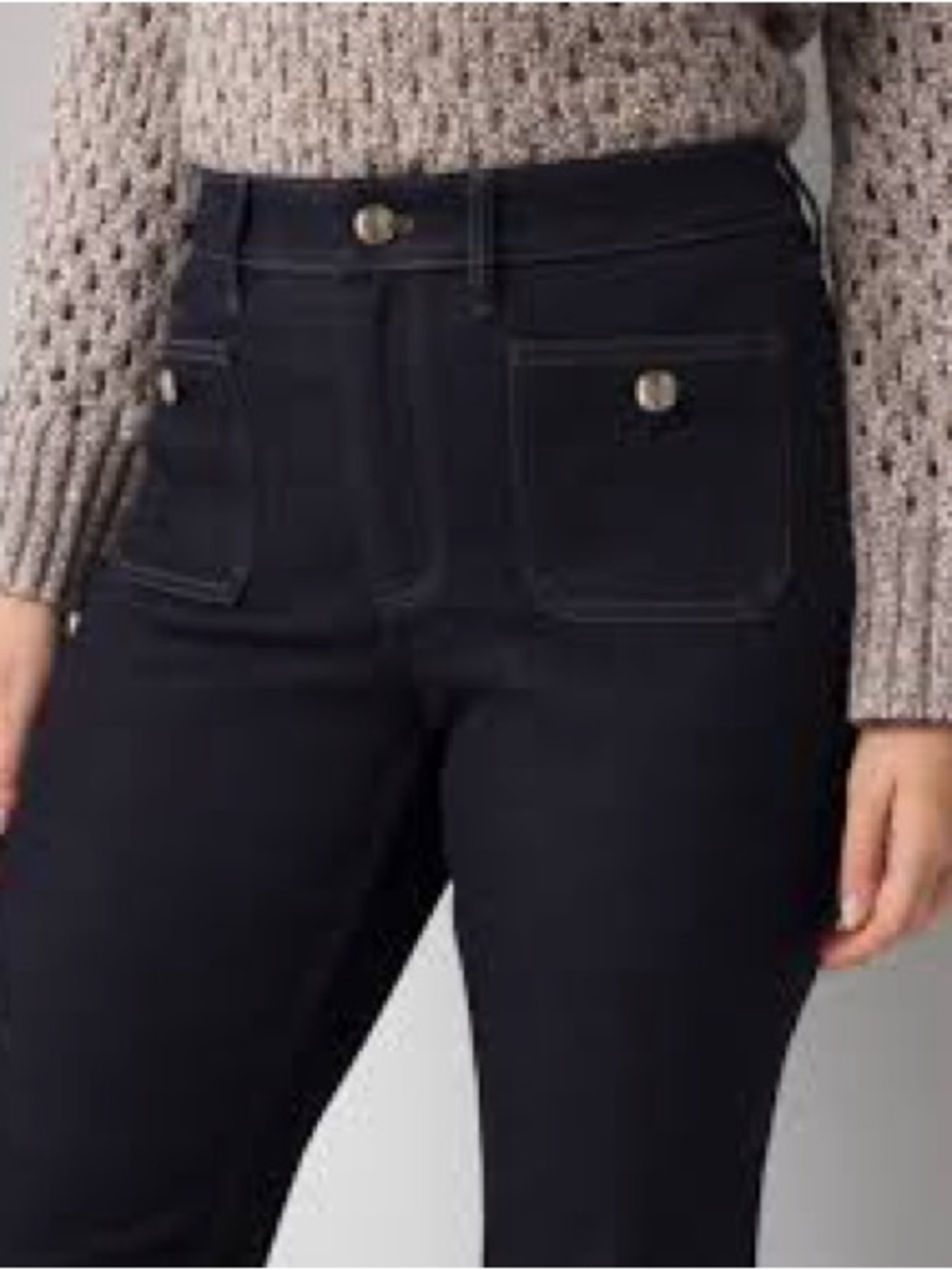 WHBM White House Black Market High Rise Bootcut Jeans Size 12 Dark Patch Pockets